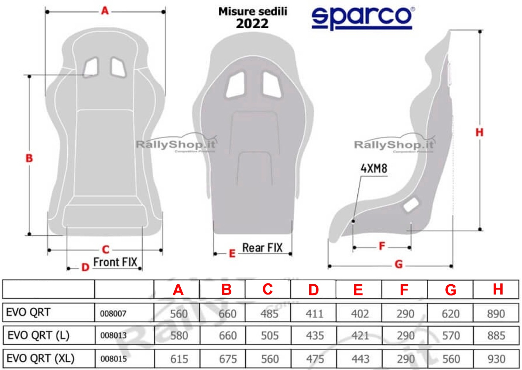 Seat Sparco EVO QRT ( M-L-XL) - RallyShop Italy