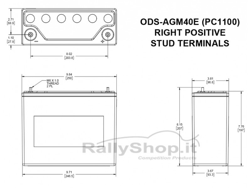 Batteria Odyssey Extreme 40  (ODS-AGM40E - PC1100)-PC1100- ODS-AGM40E