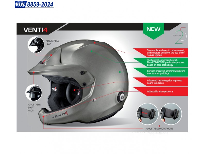 Casco Stilo Venti4 WRC Composite Rally FIA8859-2024-AA0224BG2V-COL