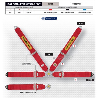 Cintura Sabelt SILVER Kit Car