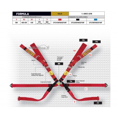 Cintura Sabelt GOLD Superformula 8p