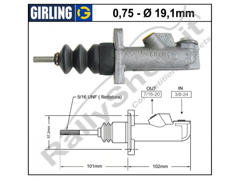 POMPA FRENO GIRLING (0.75 - Ø 19.1 MM) SENZA SERBATOIO