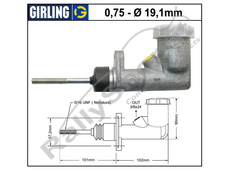 POMPA FRENO GIRLING (0,75 - Ø 19.1 MM) CON SERBATOIO