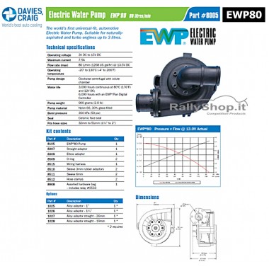 POMPA ACQUA ELETTRICA STANDARD (80 LITRI/MINUTO) EWP8005