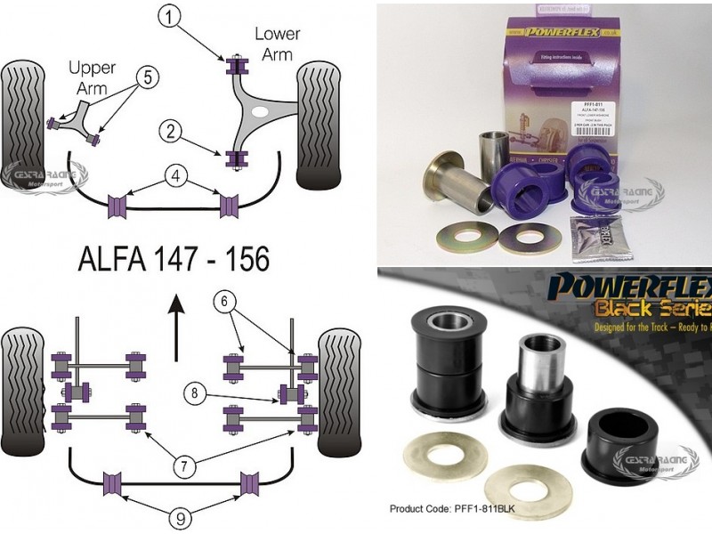 ALFA ROMEO 147 (00-10), 156 (97-07), GT (03-10) (KIT 2 PEZZI)