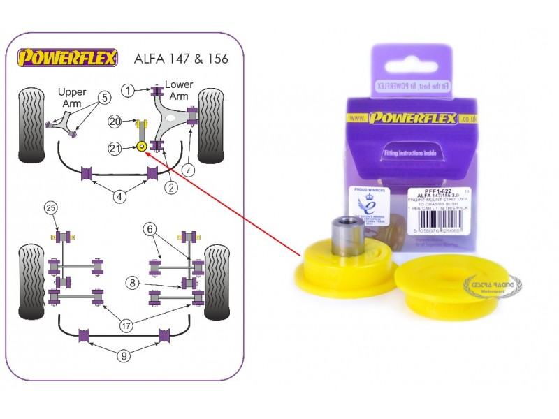 ALFA ROMEO 147 (00-10), 156 (97-07), GT (03-10) (KIT 1 PEZZO)