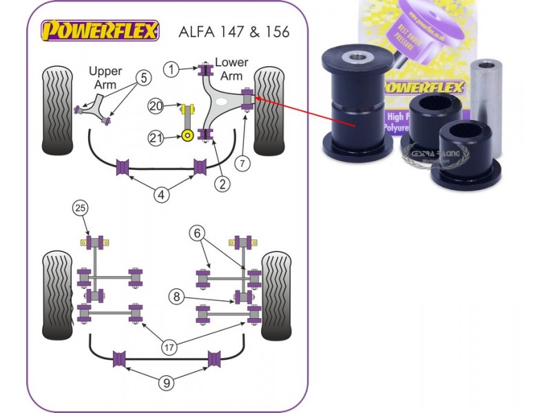 ALFA ROMEO 147 (00-10), 156 (97-07), GT (03-10) (KIT 2 PEZZI)