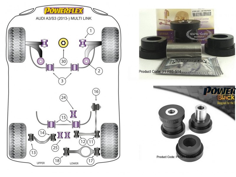 AUDI - A3 (8V) / S3 (8V) 2013> / RS3 (8V) 2015> (KIT 2 PEZZI)