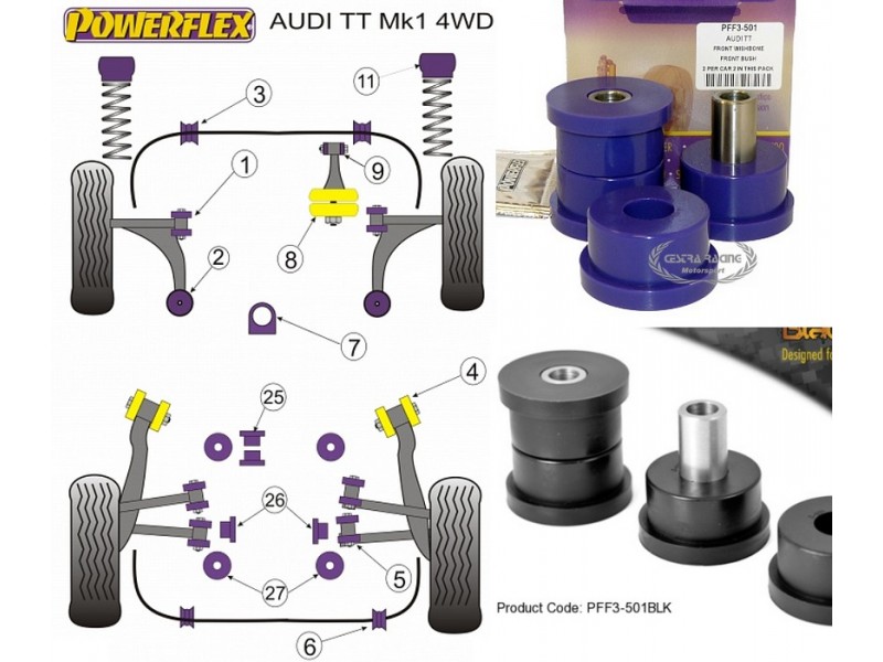 AUDI - TT Mk1 Type 8N (2WD-4WD) 1999>2006 (KIT 2 PEZZO)