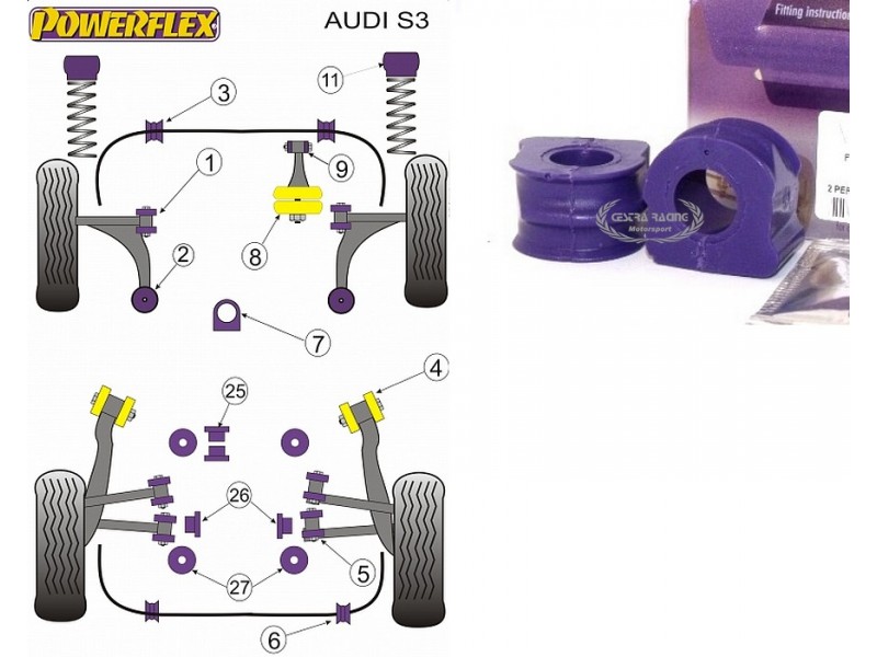 AUDI - TT Mk1 Type 8N (2WD-4WD) 1999>2006 (KIT 2 PEZZO)