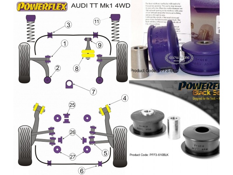 AUDI - TT Mk1 Type 8N (2WD-4WD) 1999>2006 (KIT 2 PEZZO)