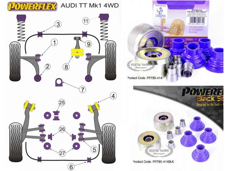 AUDI - TT Mk1 Type 8N (2WD-4WD) 1999>2006 (KIT 2 PEZZO)