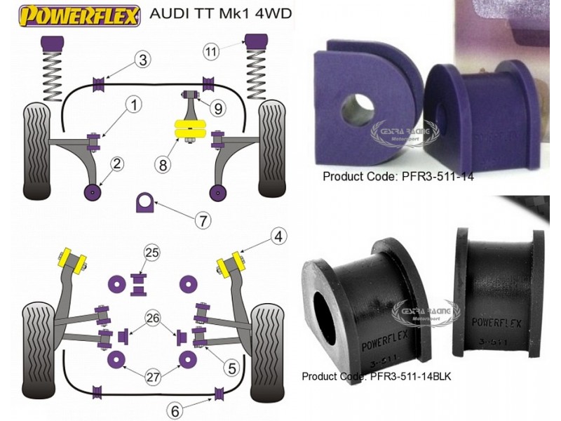 AUDI - TT Mk1 Type 8N (2WD-4WD) 1999>2006 (KIT 2 PEZZO)