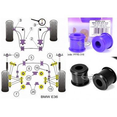 BMW - SERIE 3 - E36 1990>1998 (KIT 2 PEZZI)