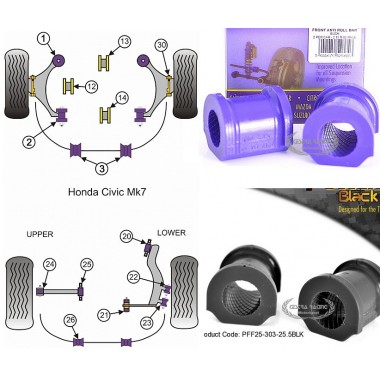 HONDA - CIVIC MK7 INC. TYPE-R 01>05 (KIT 2 PEZZ