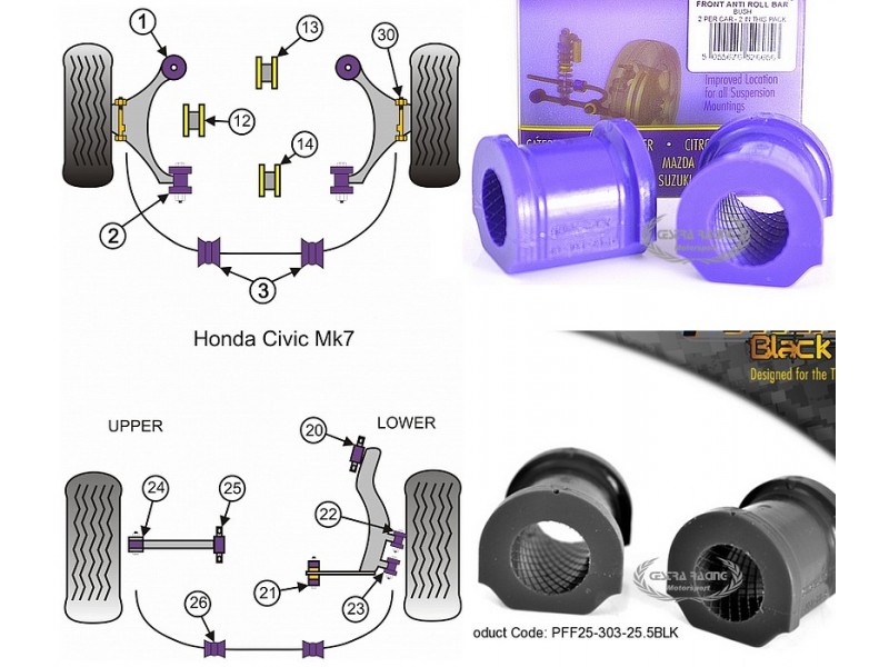 HONDA - CIVIC MK7 INC. TYPE-R 01>05 (KIT 2 PEZZI)