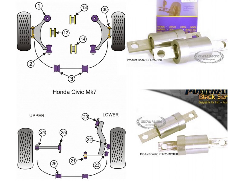 HONDA - CIVIC MK7 INC. TYPE-R 01>05 (KIT 2 PEZZI)