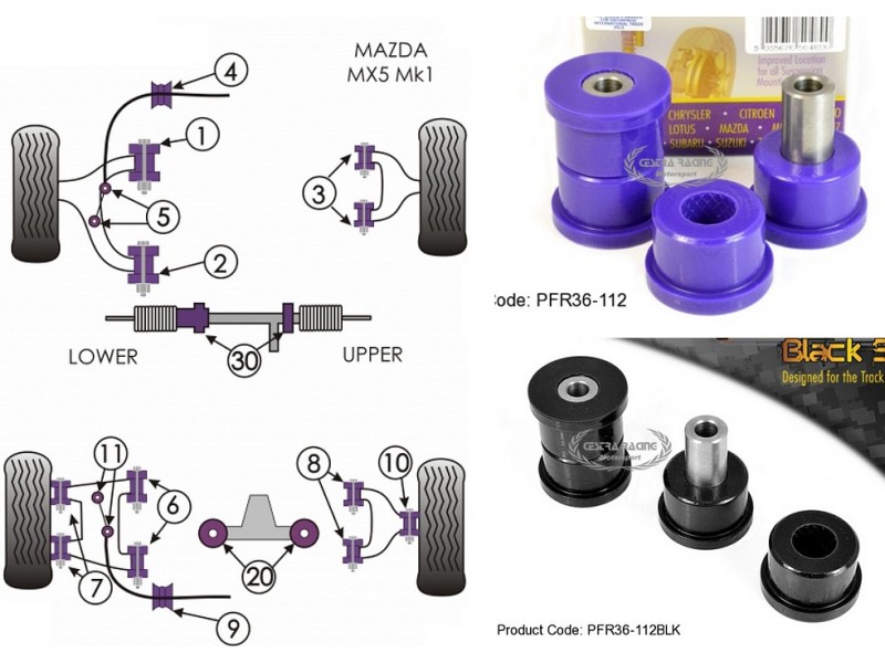 MAZDA - MX-5, MIATA, EUNOS - MK2 NB 1998>2005 (KIT 2 PEZZI)