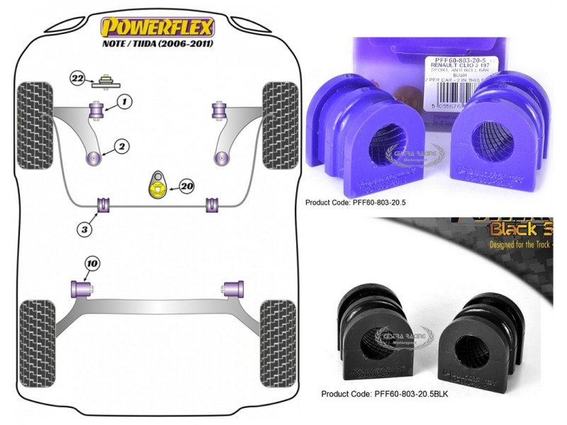 NISSAN - NOTE/TIIDA 2006>2011 (KIT 2 PEZZI)