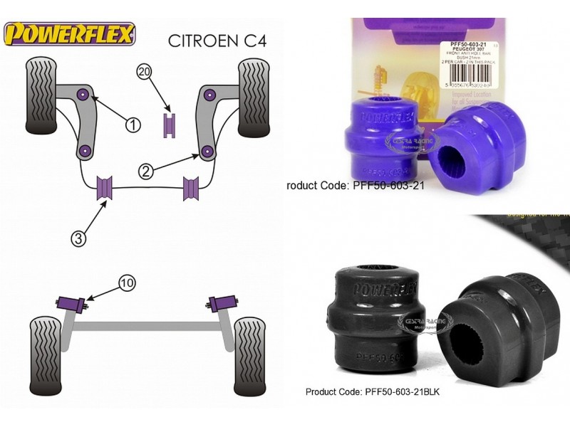 PEUGEOT - 307 2001>2011 - 308 2007>2014 (KIT 2 PEZZI)