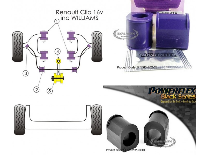 RENAULT - CLIO I 1.8 16V - 2.0 WILLIAMS (1990-1998) (KIT 2 PEZZI)