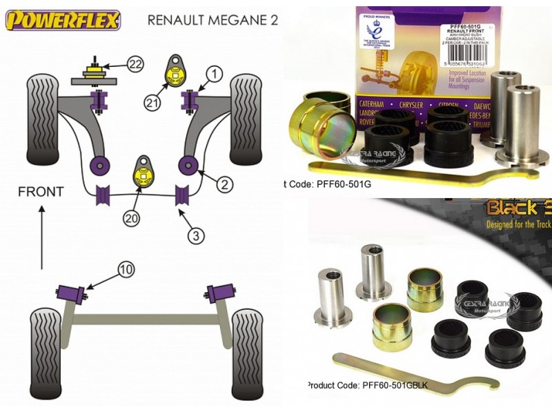 RENAULT - MEGANE II INC RS 225, R26 AND CUP (02>08) (KIT 2 PEZZI)