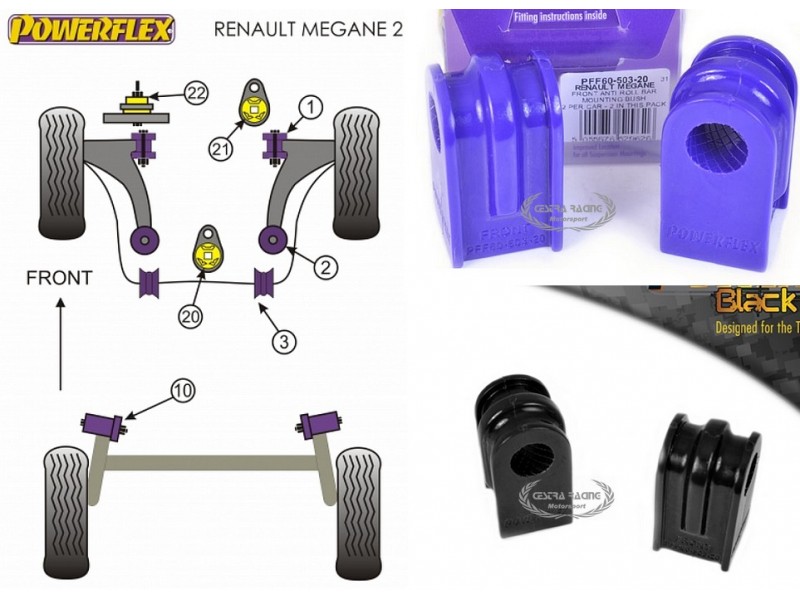 RENAULT - MEGANE II INC RS 225, R26 AND CUP (02>08) (KIT 2 PEZZI)