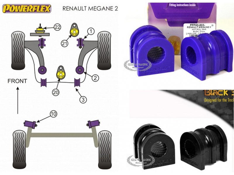 RENAULT - MEGANE II INC RS 225, R26 AND CUP (02>08) (KIT 2 PEZZI)