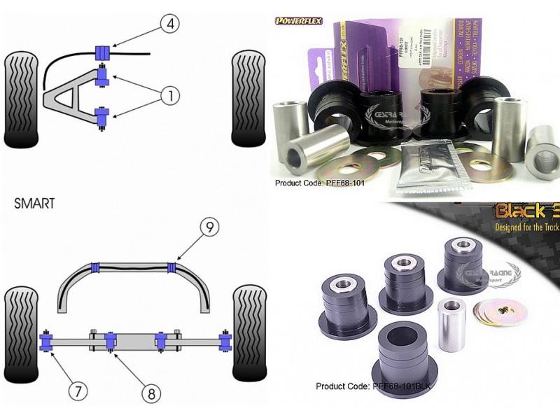 SMART - FORTWO, CITY-COUPE AND ROADSTER / BRABUS (98>07) (KIT 4 PEZZI)