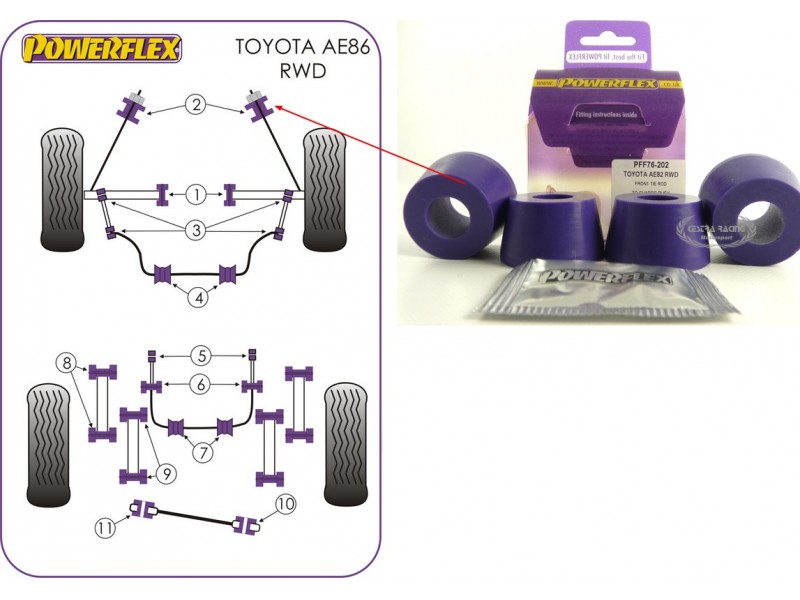 TOYOTA - COROLLA AE86 RWD (KIT 2 PEZZI)