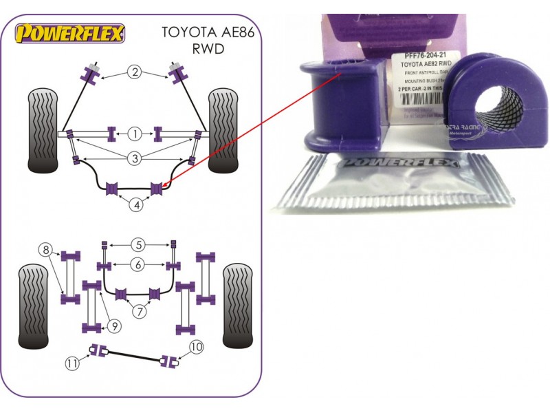 TOYOTA - COROLLA AE86 RWD (KIT 2 PEZZI)