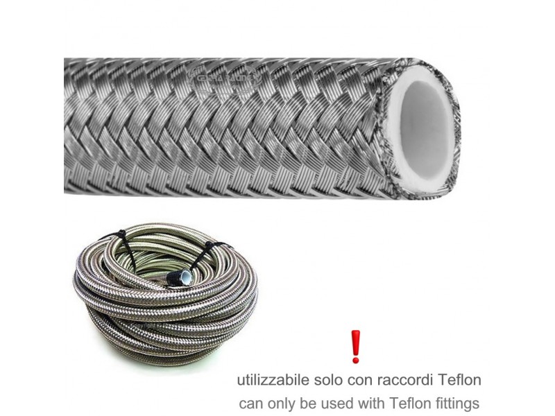 TUBO BENZINA ACCIAIO/TEFLON PREZZO PER 1 MT-600-06