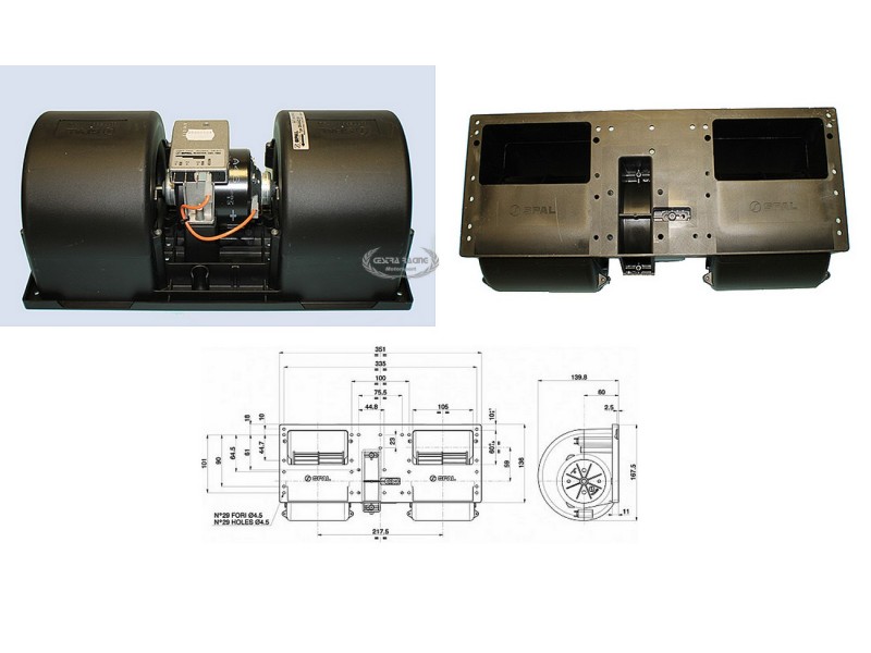 VENTILATORE RADIALE 12V (6.5 AMP. - M3/H)