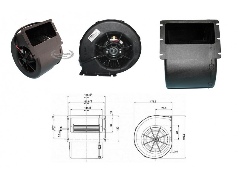 VENTILATORE RADIALE 12V (10.4 AMP. - M3/H)