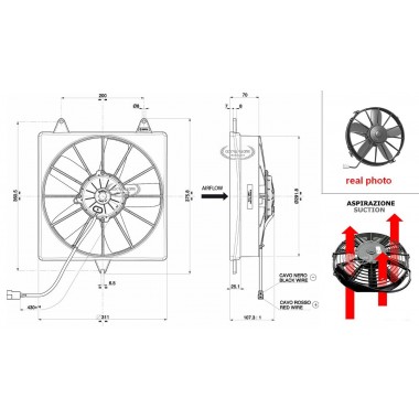 VENTOLA ASPIRANTE 12V (A12.8 - Ø 280MM - 2390M3/H)