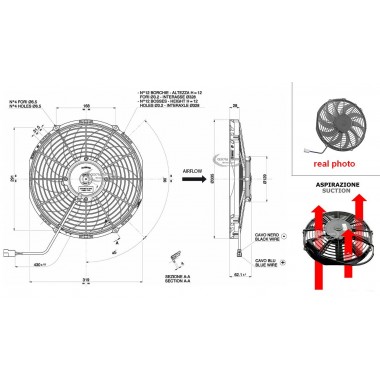 VENTOLA ASPIRANTE 12V (A12.3 - Ø 305MM - 2250M3/H)