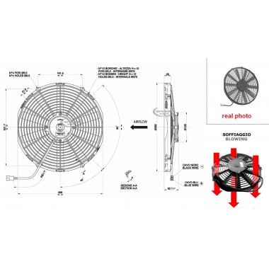 VENTOLA SOFFIANTE 12V (A8.7 - Ø 350MM - 2140M3/H)