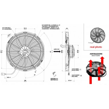 VENTOLA ASPIRANTE 12V (A19.5 - Ø 350MM - 3160M3/H)