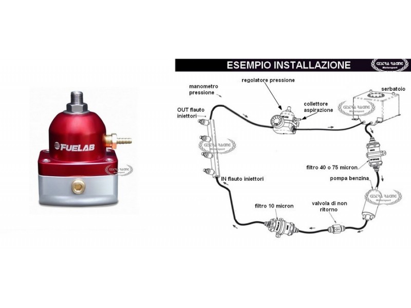 REGOLATORE PRESS. FUELAB - MINI IN LINEA -(DA 1.7 BAR A 6.2 BAR)