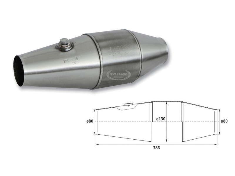 CATALIZZATORE CUP SERIES HJS - Ø TUBO 80 MM - (300HP/2000CM3)