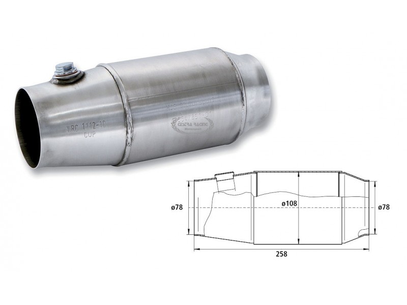 CATALIZZATORE CUP SERIES HJS - Ø TUBO 78 MM - (240HP/2000CM3)