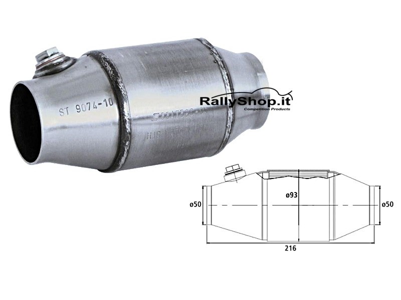 CATALIZZATORE MOTORSPORT HJS - Ø TUBO 50 MM - (180HP/1200CM3)