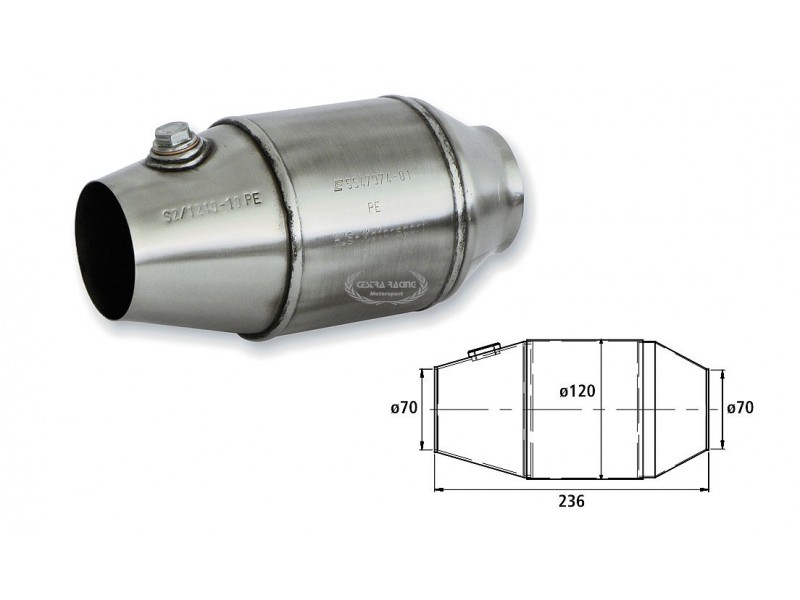 CATALIZZATORE MOTORSPORT HJS - Ø TUBO 70 MM - (300HP/2000CM3)