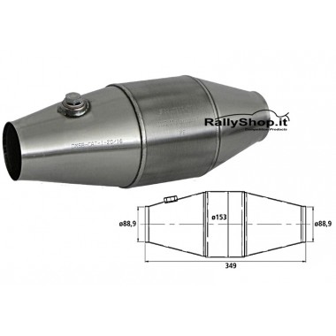 CATALIZZATORE MOTORSPORT HJS - Ø TUBO 88.9 MM - (500HP/3000CM3)