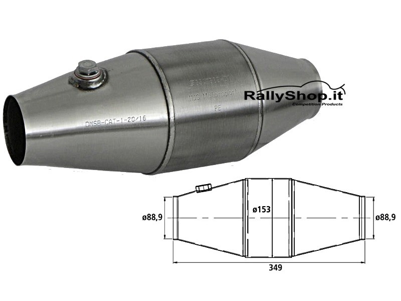 CATALIZZATORE MOTORSPORT HJS - Ø TUBO 88.9 MM - (500HP/3000CM3)