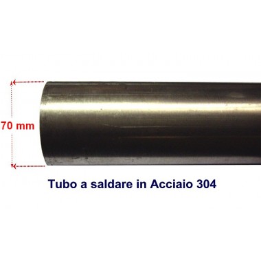 TUBO IN ACCIAIO 304 - Ø ESTERNO 70MM - * 1MT