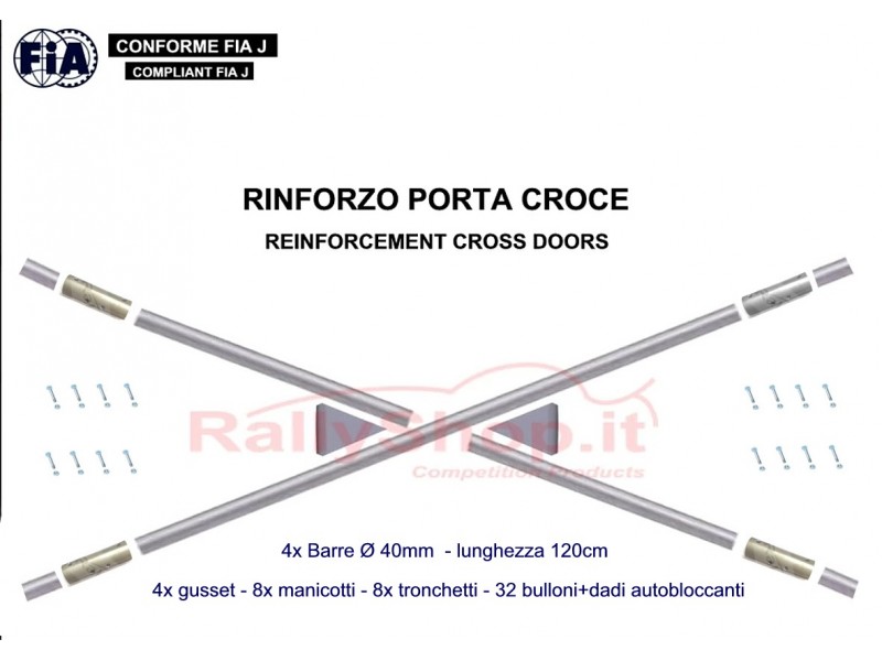 KIT BARRE PORTA CROCE ( conformi FIA J )-CRMBP014