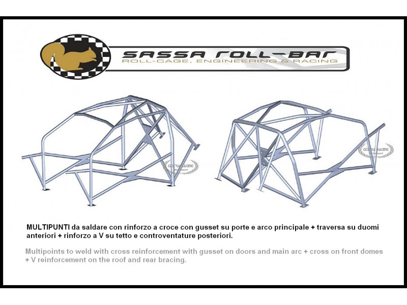 ROLL BAR FIA-J DODGE VIPER 1991>2000 ( non assemblato)