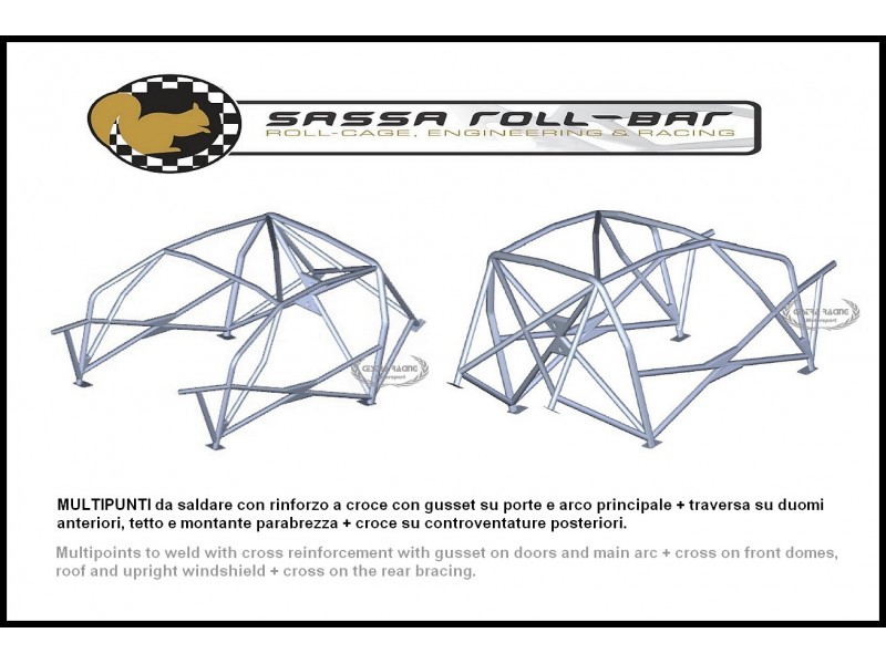 ROLL BAR conforme FIA-J  BMW serie 3 E36 4 porte 1990 -2001