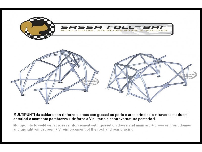 ROLL BAR FIA-J PEUGEOT 207 2006> (non assemblato)